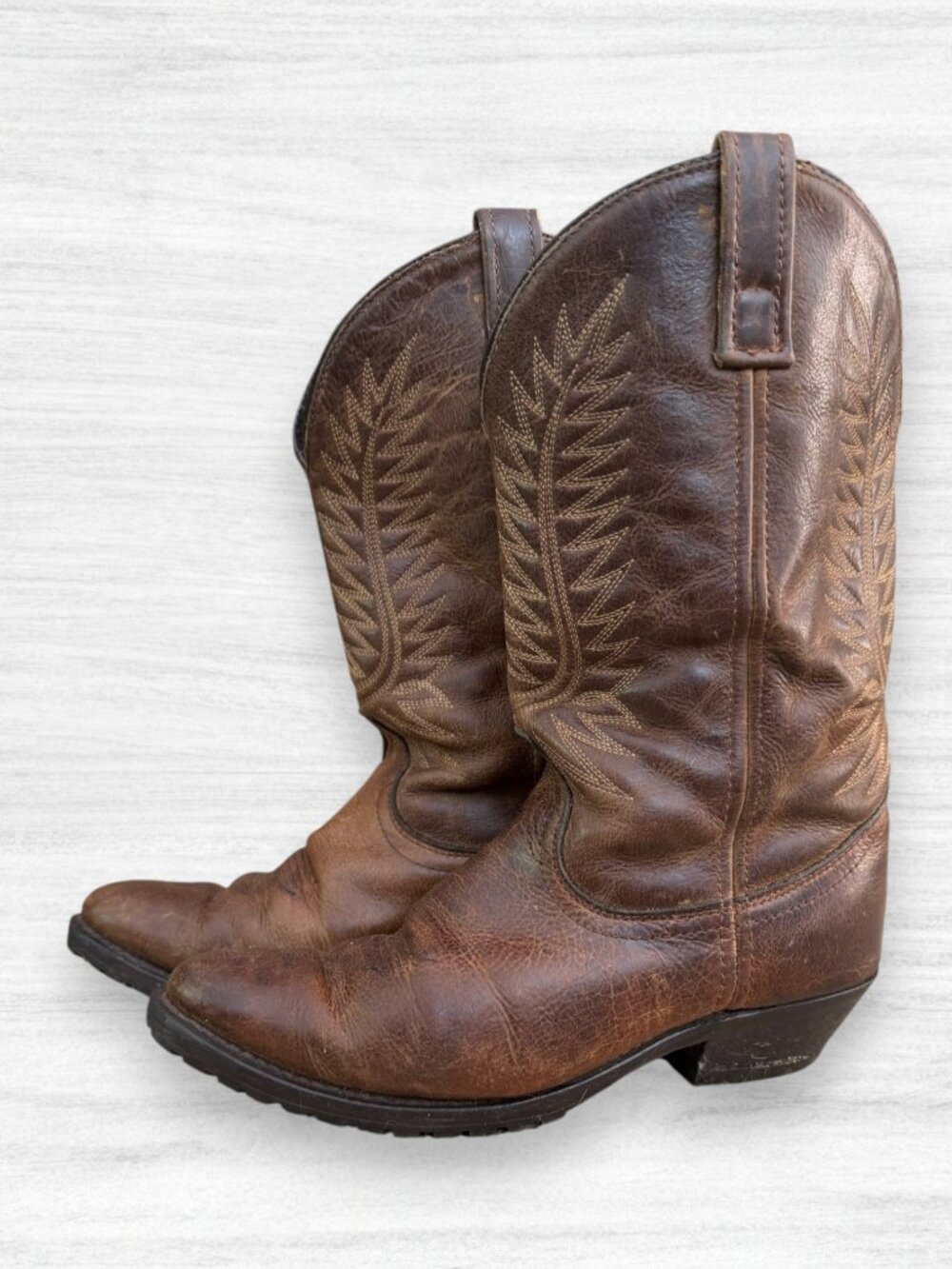 Laredo Abby 51099 Brown Leather Distressed Western Cowboy Boots Women 8.5